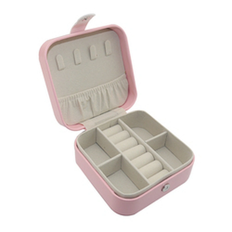 Fast delivery cheap pu leather jewelry box small portable travel jewelry boxes with logo