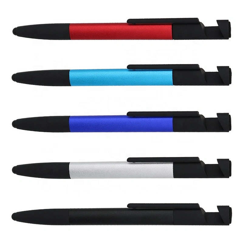 5 in 1 cellphone holder ruler screen brush touch stylus screwdriver Multifunciton plastic tool pen with logo