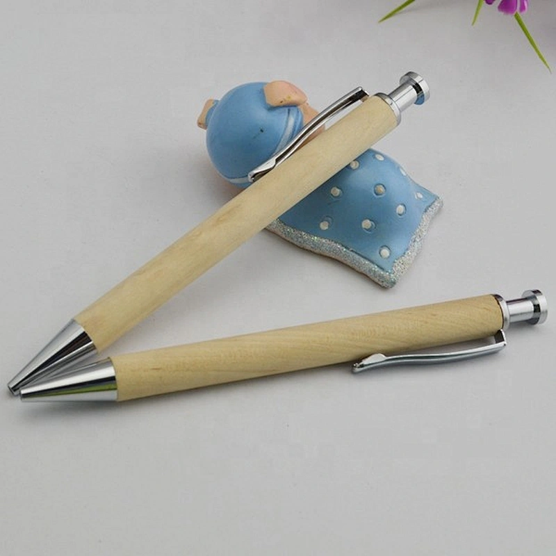 Click Action Recyclable Wood Ballpoint Pen