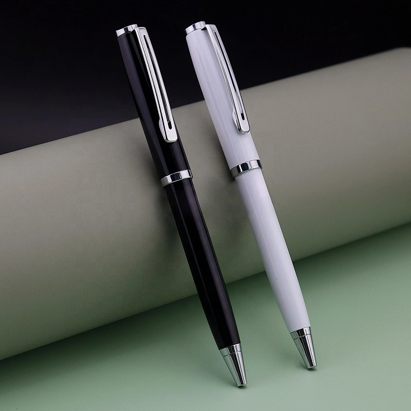 Hot sale stationary accessories pen luxury spinning branded metal ball pen for office and school