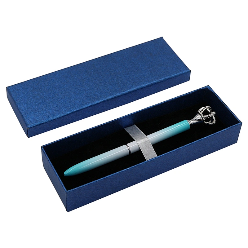 China professional manufacturer metal crown pen with shiny trims black blue ink beautiful gift pen