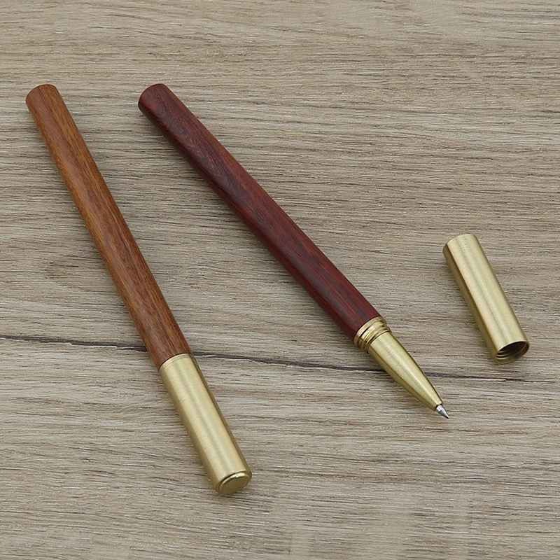 Wholesale cap-off sandalwood roller gel pens luxury wood burning pen wooden pen