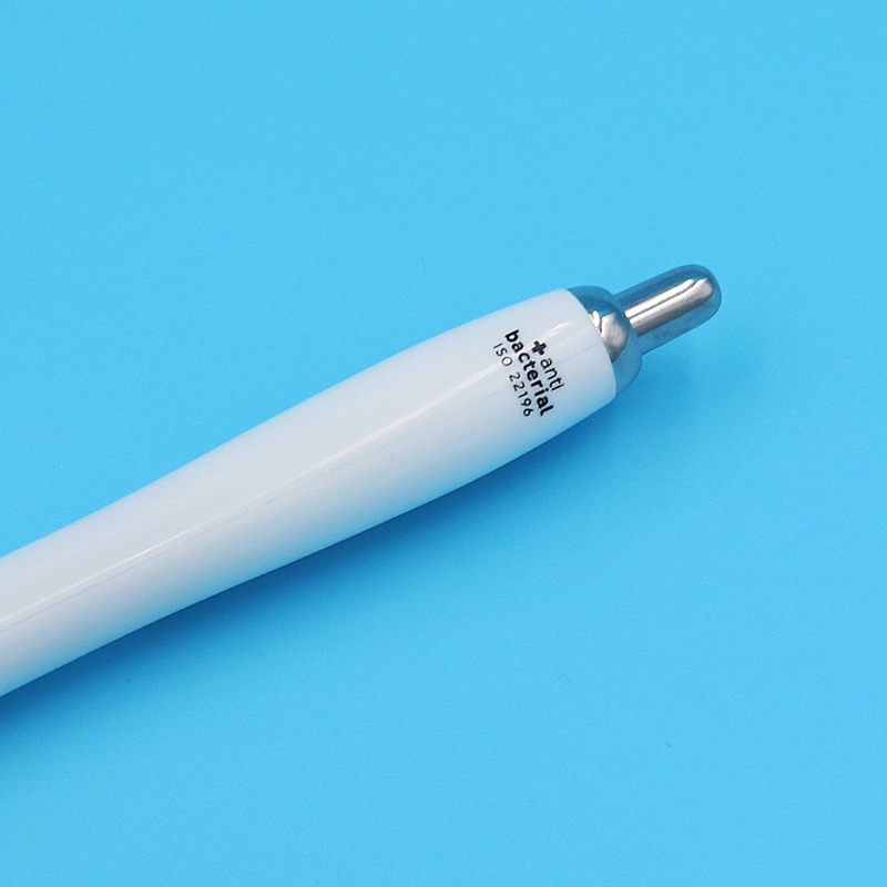 High Quality Promotional Metal Clip Pen Classic Plastic White Ball  Pen With Customer Logo