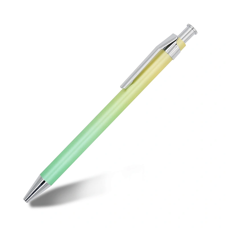 Promotional Gradient Rainbow Color  Ballpoint Pen Colored Gift Pen With Metal Clip