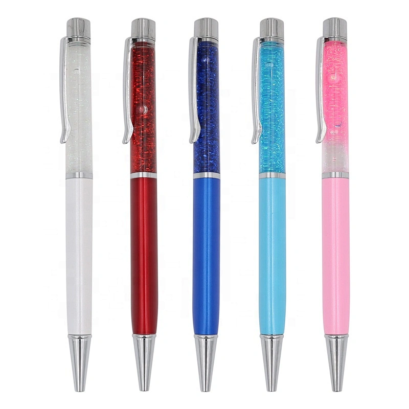 Wedding gifts triangular metal ball pen with logo girl pen liquid floating pen