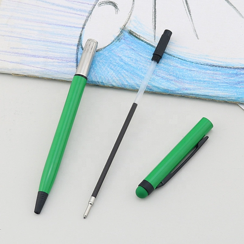Matching stylus color custom logo  2 in 1 ball pen slim metal pen metal ball