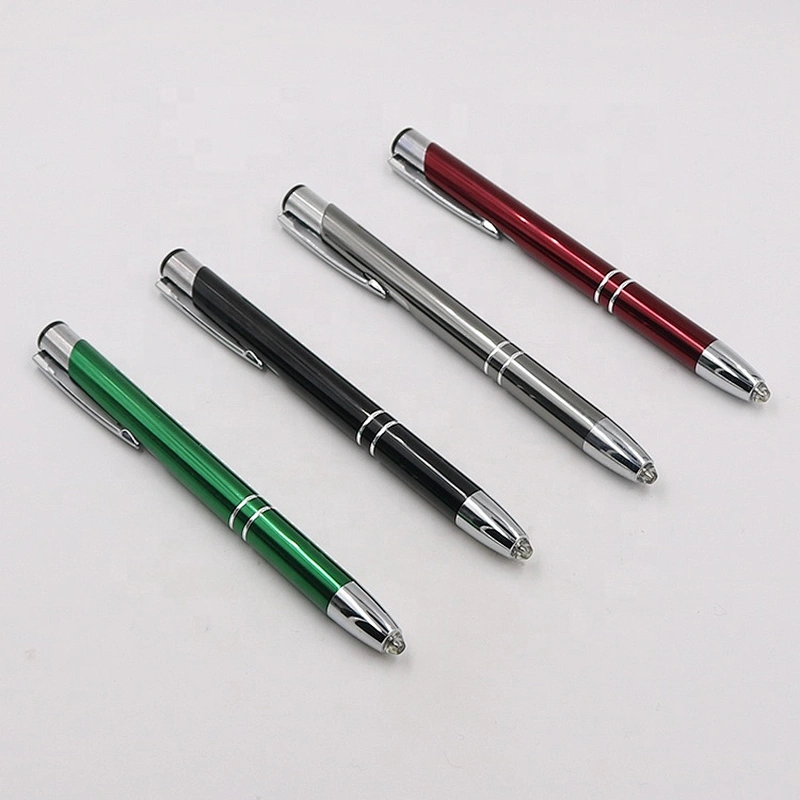 Business 2 In 1 Led Metal Pen Light Tip Ball  Flashlight Led  Ballpoint Pen
