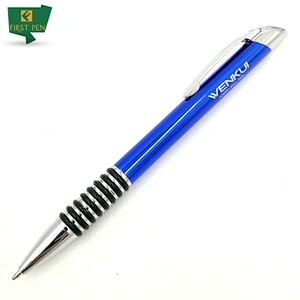 Rubber Rings Grip Metal Click-action Push button Pen