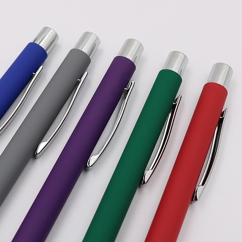 Custom Logo Give Away Pens Matte Metallic Color Ball Pen
