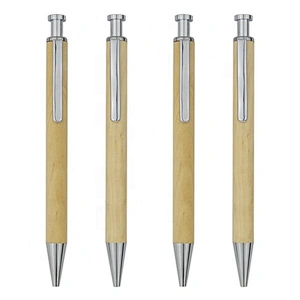 Click Action Recyclable Wood Ballpoint Pen