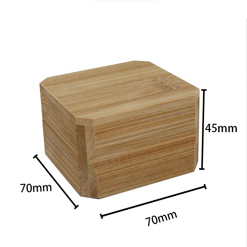 Square natural bamboo jewelry box with lid gift wooden wedding ring box