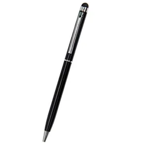 Wholesale slim metal spinning pen with screen touch pointer business thinner ball pen