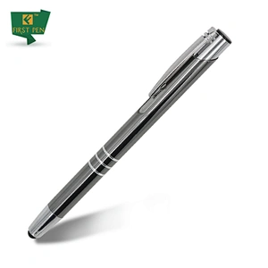 Hot sale  custom logo 2 In 1 black/blue ink Metal ball Pen with Stylus Tip