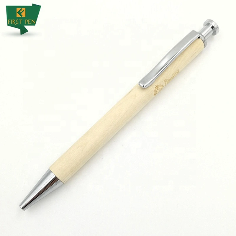 Click Action Recyclable Wood Ballpoint Pen