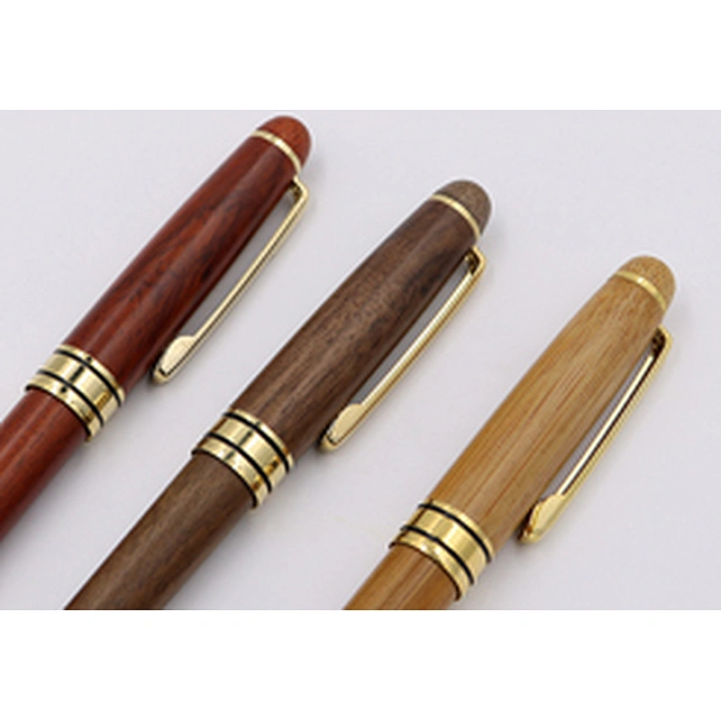 Hot selling wooden pen with metal decorate