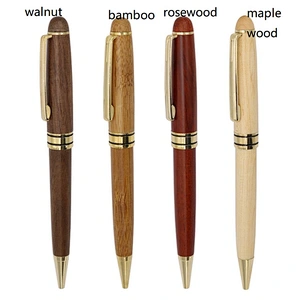 Hot selling wooden pen with metal decorate