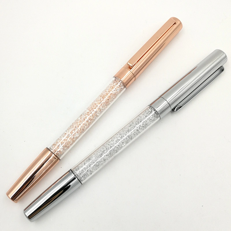 Popular promotional stylish office gift alpen gold clip ballpoint pen glitter crystal ball pen