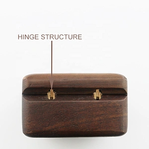 Square Magnetic Natural walnut wood jewelry studs ring storage box