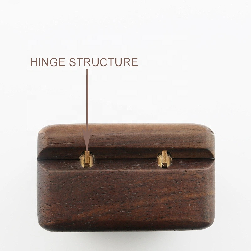 Square Magnetic Natural walnut wood jewelry studs ring storage box