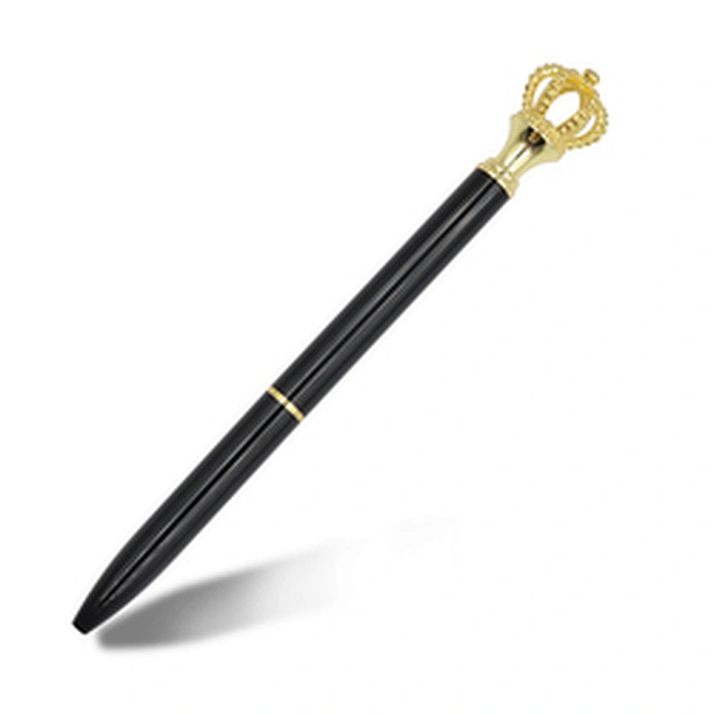 China professional manufacturer metal crown pen with shiny trims black blue ink beautiful gift pen