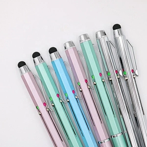 4 color press ball pen wallet pen gift set tablet with stylus pen