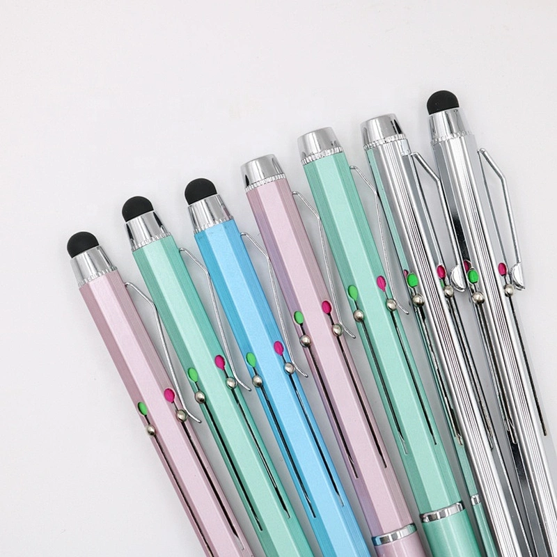4 color press ball pen wallet pen gift set tablet with stylus pen