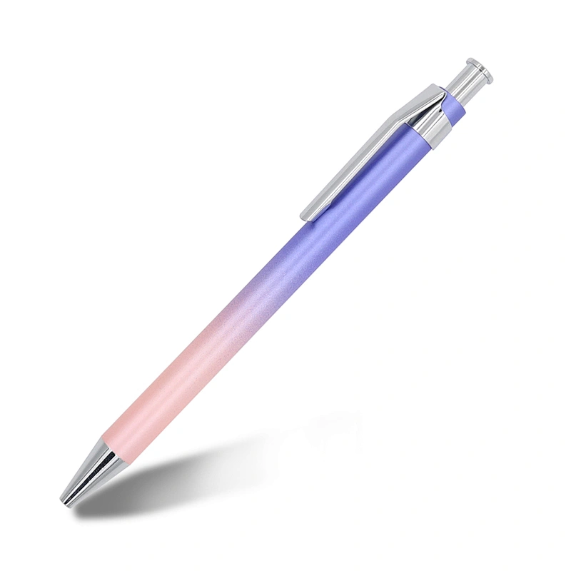 Promotional Gradient Rainbow Color  Ballpoint Pen Colored Gift Pen With Metal Clip