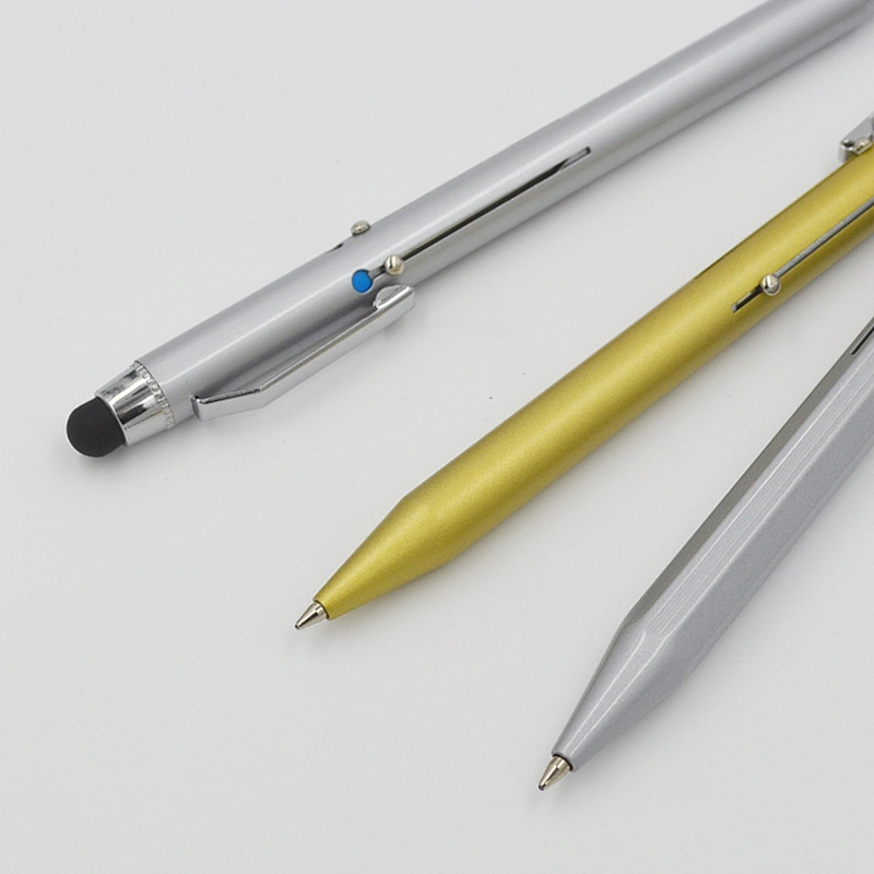 4 Ink Color Metal Pen Capacitive  Pen With Multi-color For Office And School