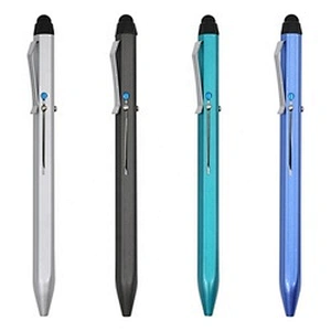 2022 Promotional hexagon pens 4 color ink ballpoint pen with stylus