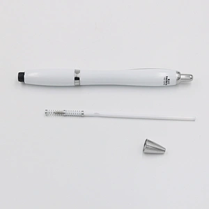 High Quality Promotional Metal Clip Pen Classic Plastic White Ball  Pen With Customer Logo