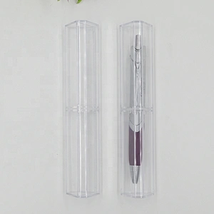 Oem Triangular Plastic Transparent gift Boxes For Promotion pen box , pen case