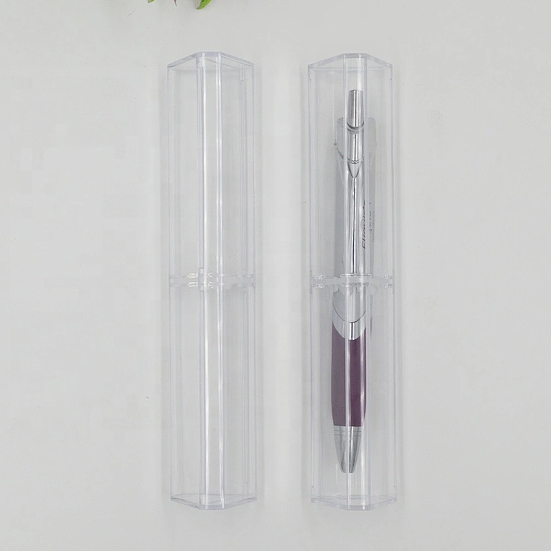 Oem Triangular Plastic Transparent gift Boxes For Promotion pen box , pen case