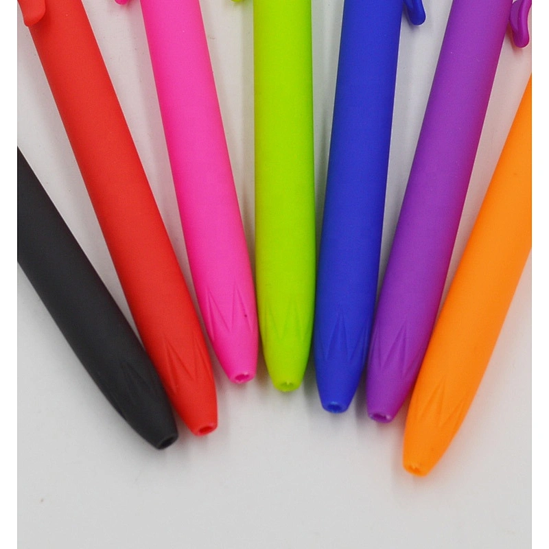 China wholesale Rubberized Barrel Plastic Ball Pen with custom logo pen