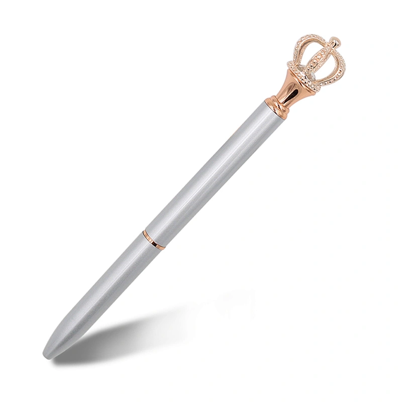 China professional manufacturer metal crown pen with shiny trims black blue ink beautiful gift pen