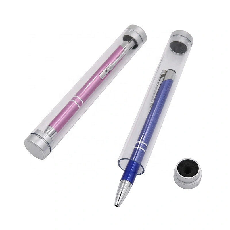 Plastic Round Cylinder Pen Box  Transparent Packing Tube Pen Box