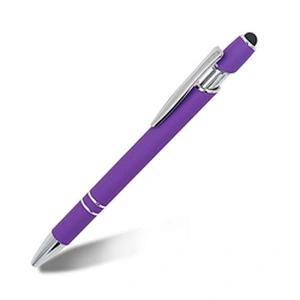 Hot Selling Promotional New Multifunction Metal Ballpoint Pens Stylus Soft Touch Screen Pen 2 In 1 With Custom Logo