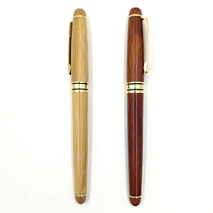 High quality luxury handmade bamboo rosewood roller pens custom logo wooden pen
