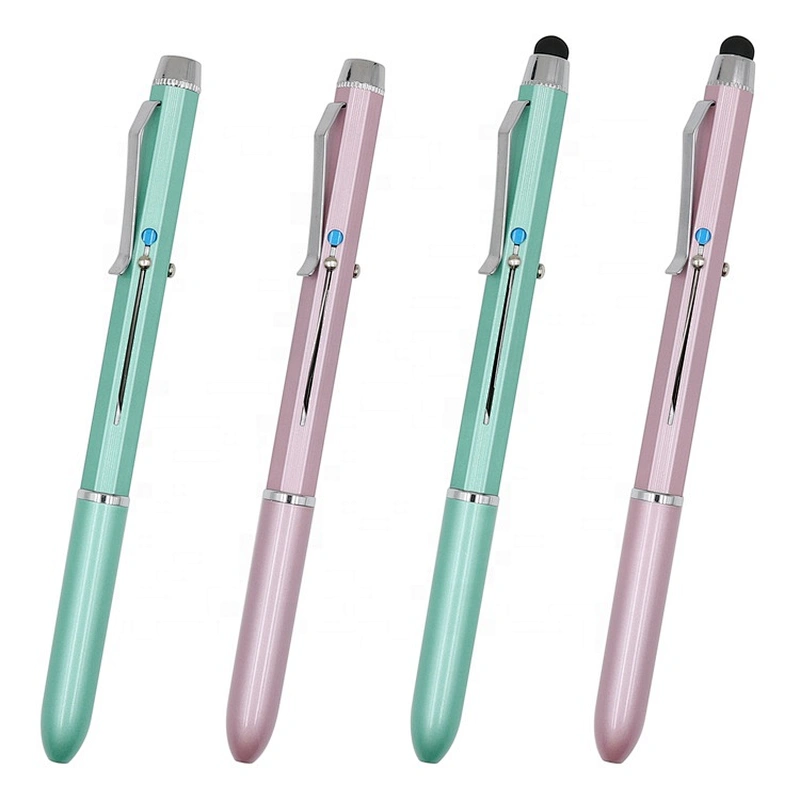 4 color press ball pen wallet pen gift set tablet with stylus pen