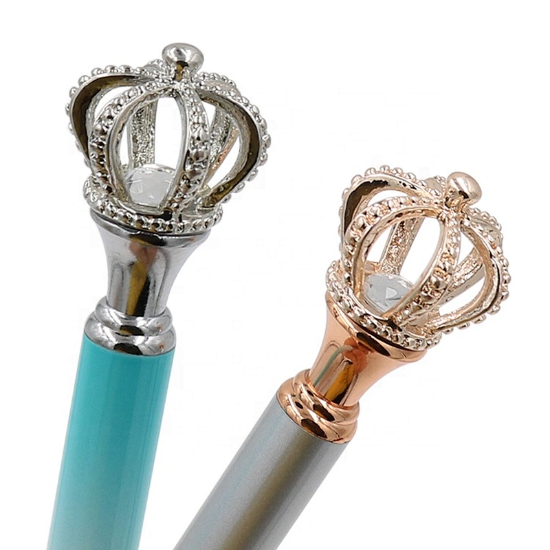 Hot Selling Beautiful Luxury wedding gifts Ball Pen Cute Metal Royal Crown Ballpoint Pen with Custom Logo