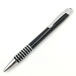 Rubber Rings Grip Metal Click-action Push button Pen