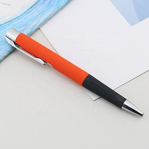 Promotional  Custom Pen Rubber Coated Metal With Soft Rubber Grip
