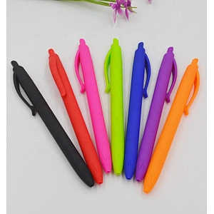 China wholesale Rubberized Barrel Plastic Ball Pen with custom logo pen