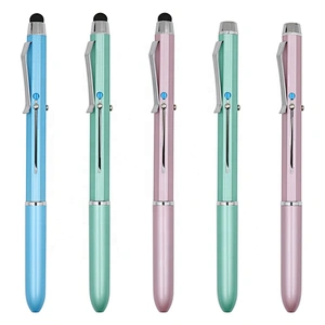 4 color press ball pen wallet pen gift set tablet with stylus pen