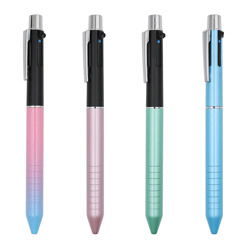 Promotional  Metal Ball Pen Multi Color With Custom Logo Ballpoint 4 In 1 Pen