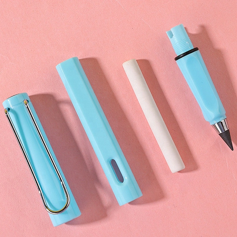 Eye catching assorted colors plastic 2B inkless pencil endless pencil printing pencil with logo