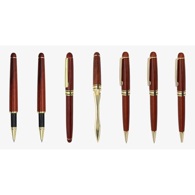 Wholesale high quality luxury business gifts for clients with logo rosewood box fountain pen set