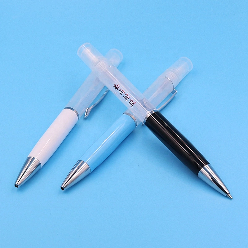 Semi metal pen with spray ,spray pen 10ml,pen with sanitizer spray