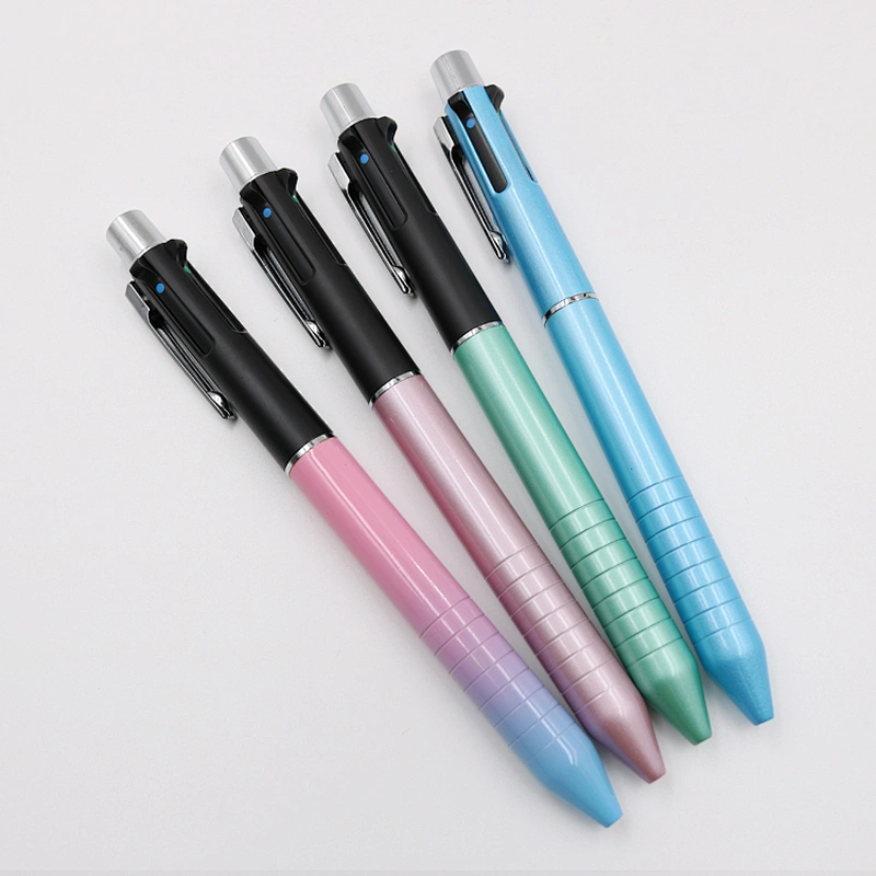 Promotional  Metal Ball Pen Multi Color With Custom Logo Ballpoint 4 In 1 Pen