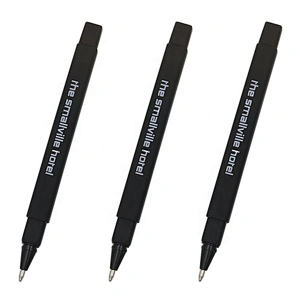 Cheap rubber square hotel pen with custom logo soft touch pen