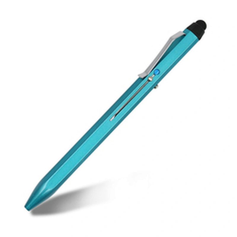 2022 Promotional hexagon pens 4 color ink ballpoint pen with stylus